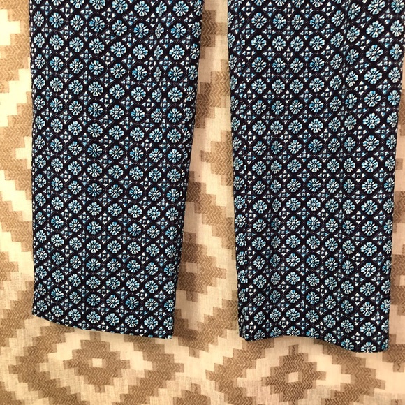 Talbots Blue Elastic Pull On Floral Silky Pants! - Picture 5 of 8